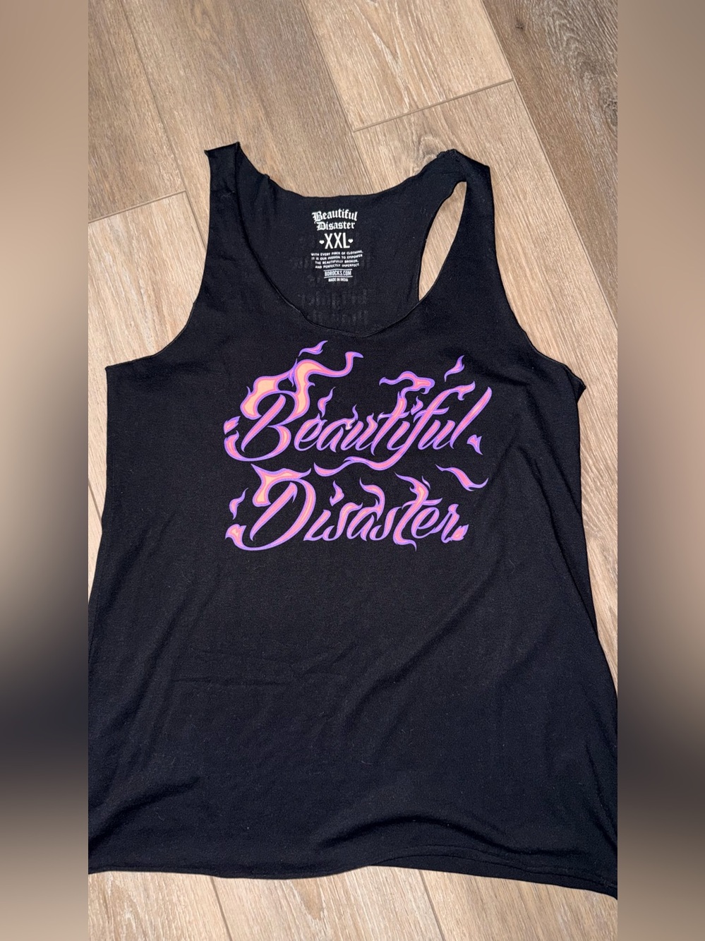 Beautiful Disaster Black Graphic Tank Top - XXL